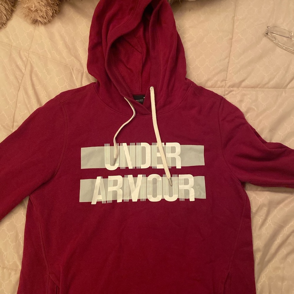 dark red under armour hoodie